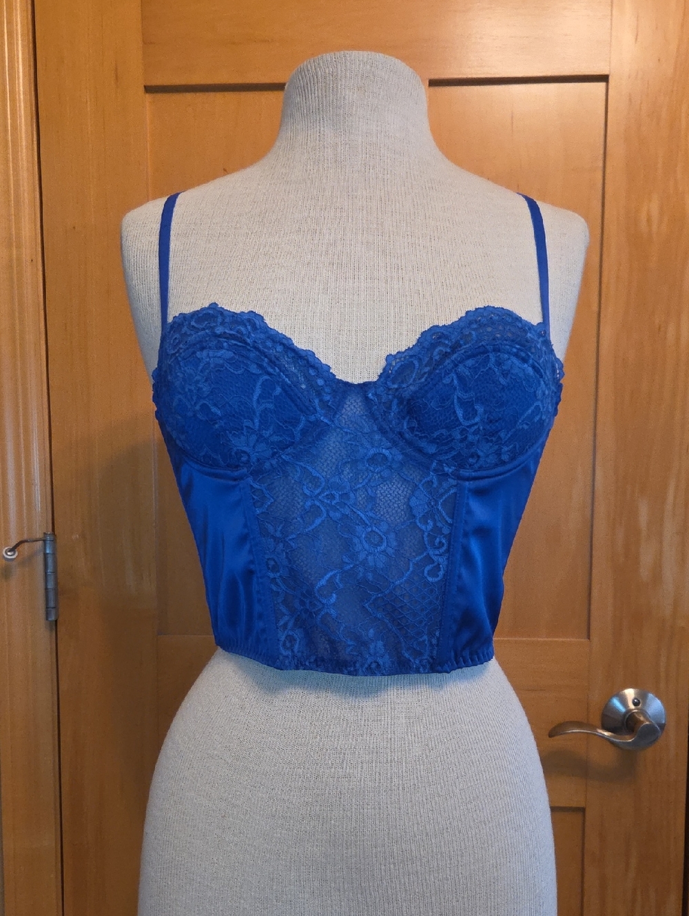 Urban Outfitters Royal Blue Lace Bustier Crop